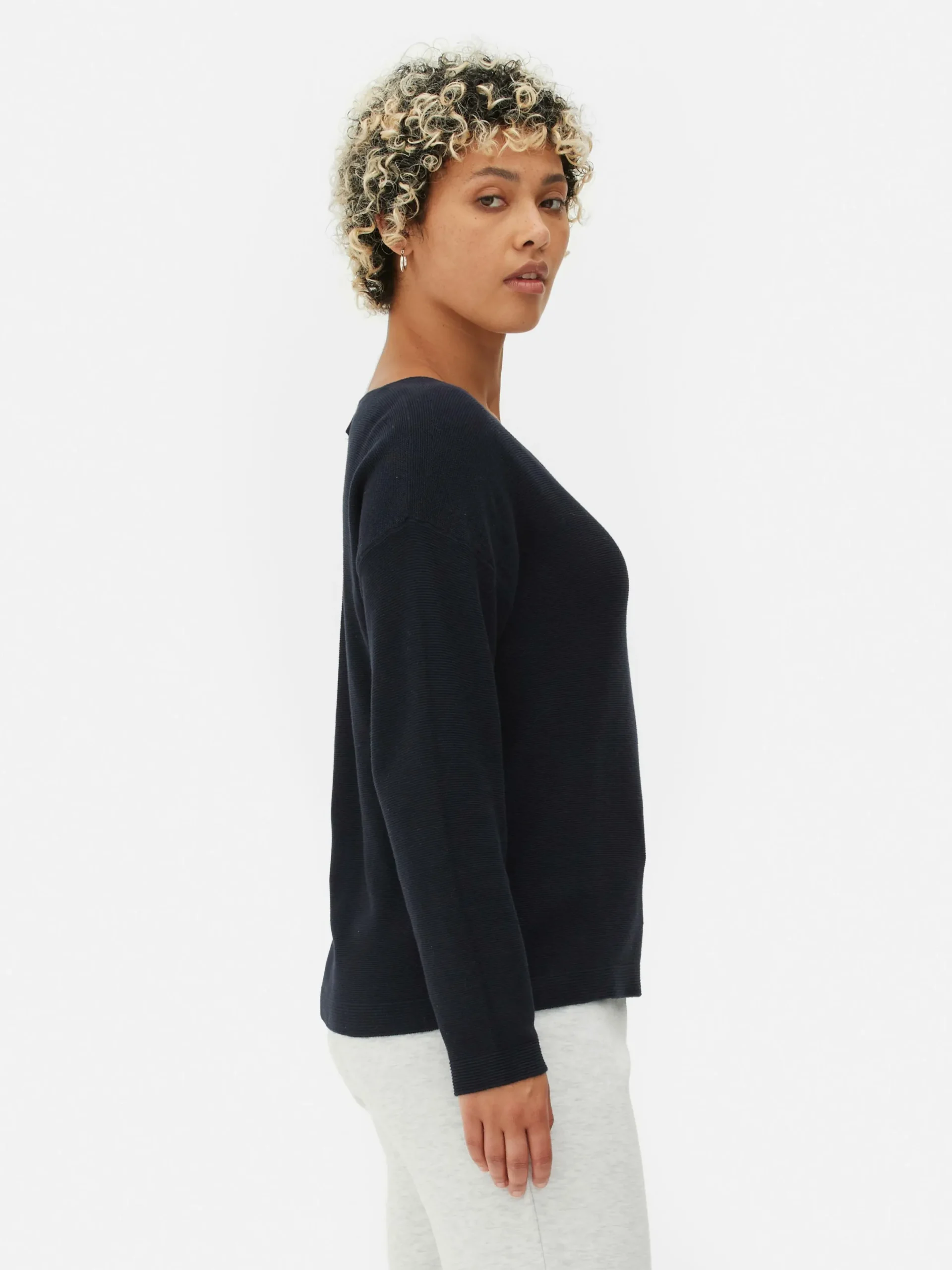 Pulls Et Gilets|Primark Pull à Manches Longues Et Col Bateau Bleu marine