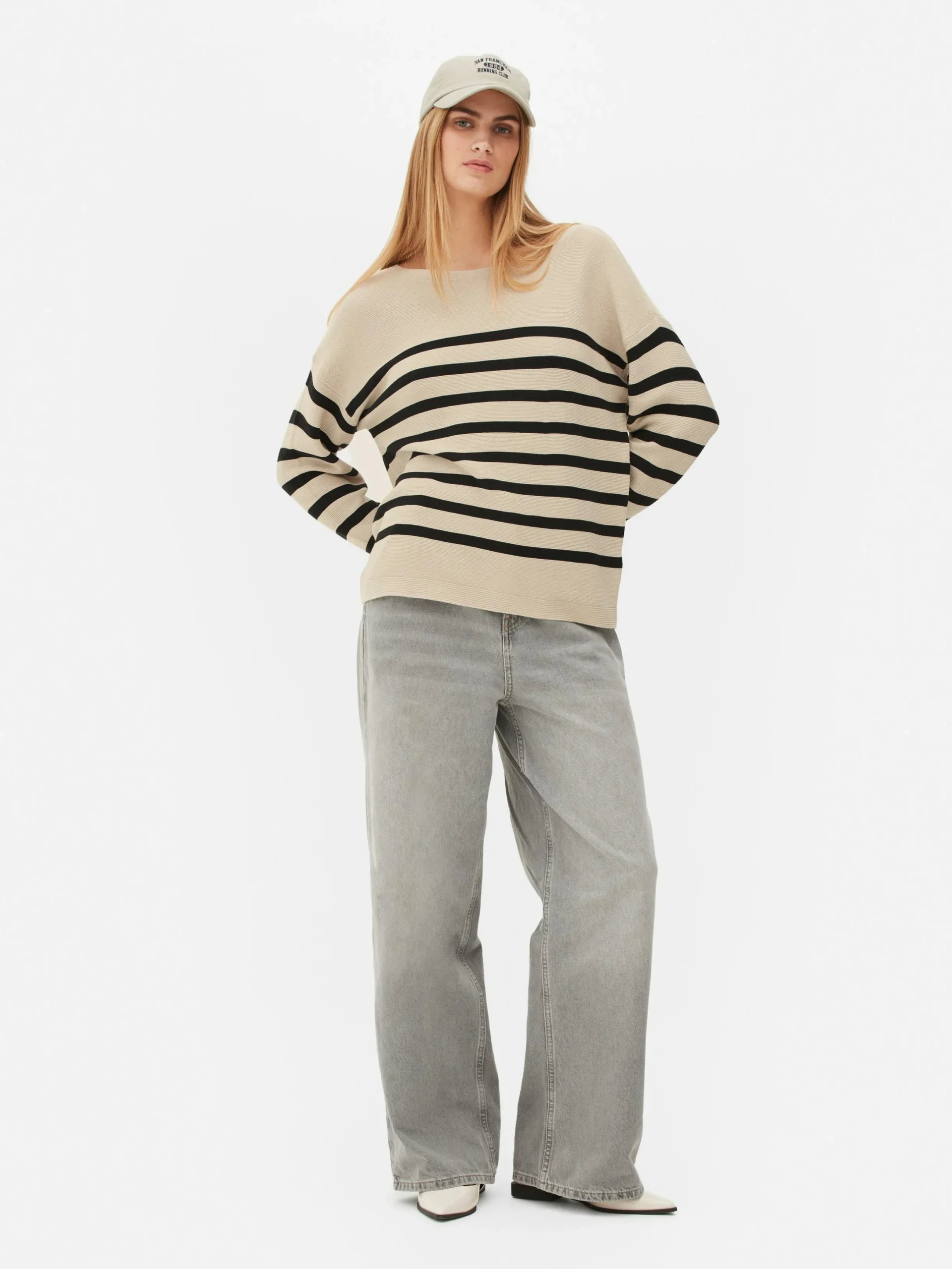 Pulls Et Gilets|Primark Pull à Manches Longues Et Col Bateau Noir/Nude