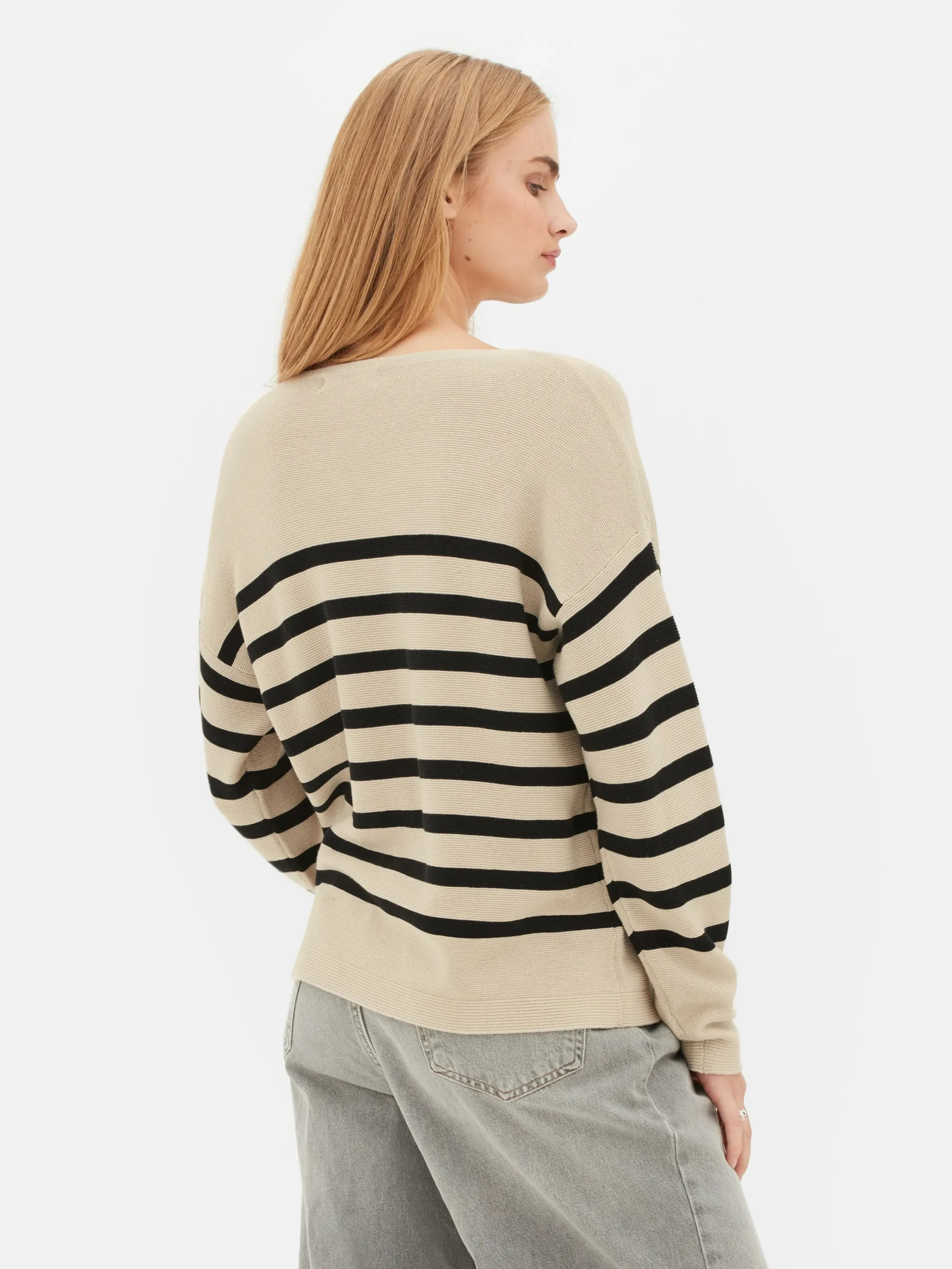 Pulls Et Gilets|Primark Pull à Manches Longues Et Col Bateau Noir/Nude