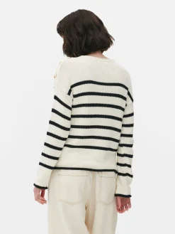 Pulls Et Gilets|Primark Pull à Rayures Et épaules En Treillage Ivoire