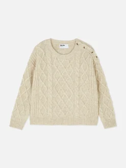 Pulls Et Gilets|Primark Pull Boutonné En Maille Torsadée Rita Ora Beige