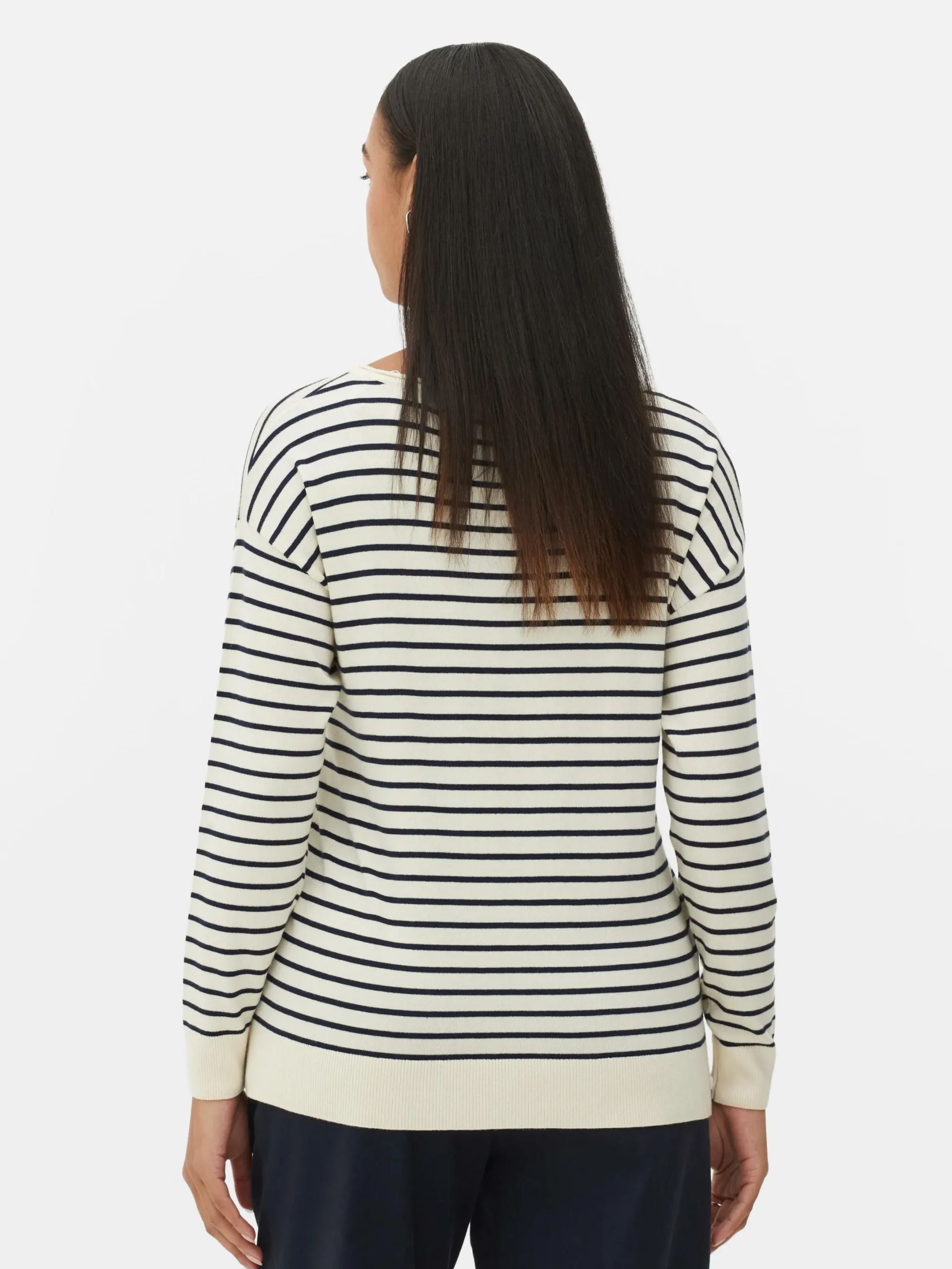 Pulls Et Gilets|Primark Pull Col Bateau à Rayures En Maille Fine Ivoire