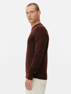 Pulls Et Gilets|Primark Pull Côtelé à Col Ras-du-cou Bordeaux