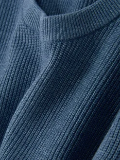 Pulls Et Gilets|Primark Pull Côtelé à Col Ras-du-cou Bleu