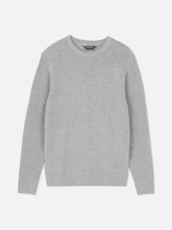 Pulls Et Gilets|Primark Pull Côtelé à Col Ras-du-cou Gris