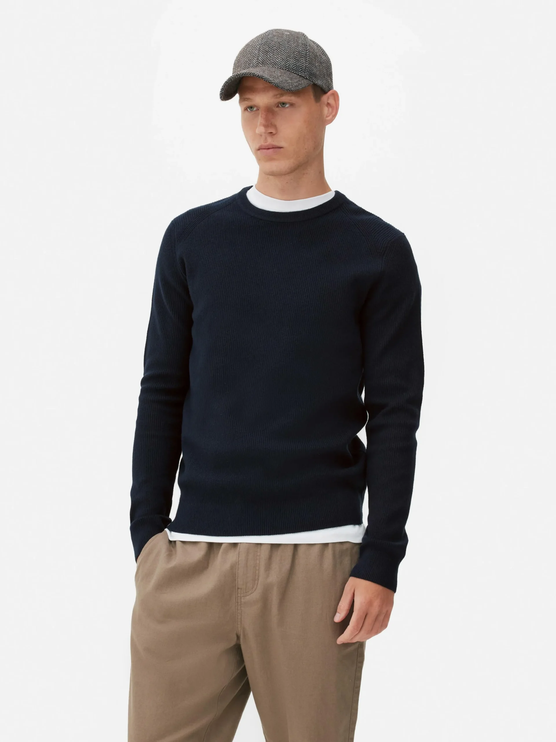 Pulls Et Gilets|Primark Pull Côtelé à Col Ras-du-cou Bleu marine