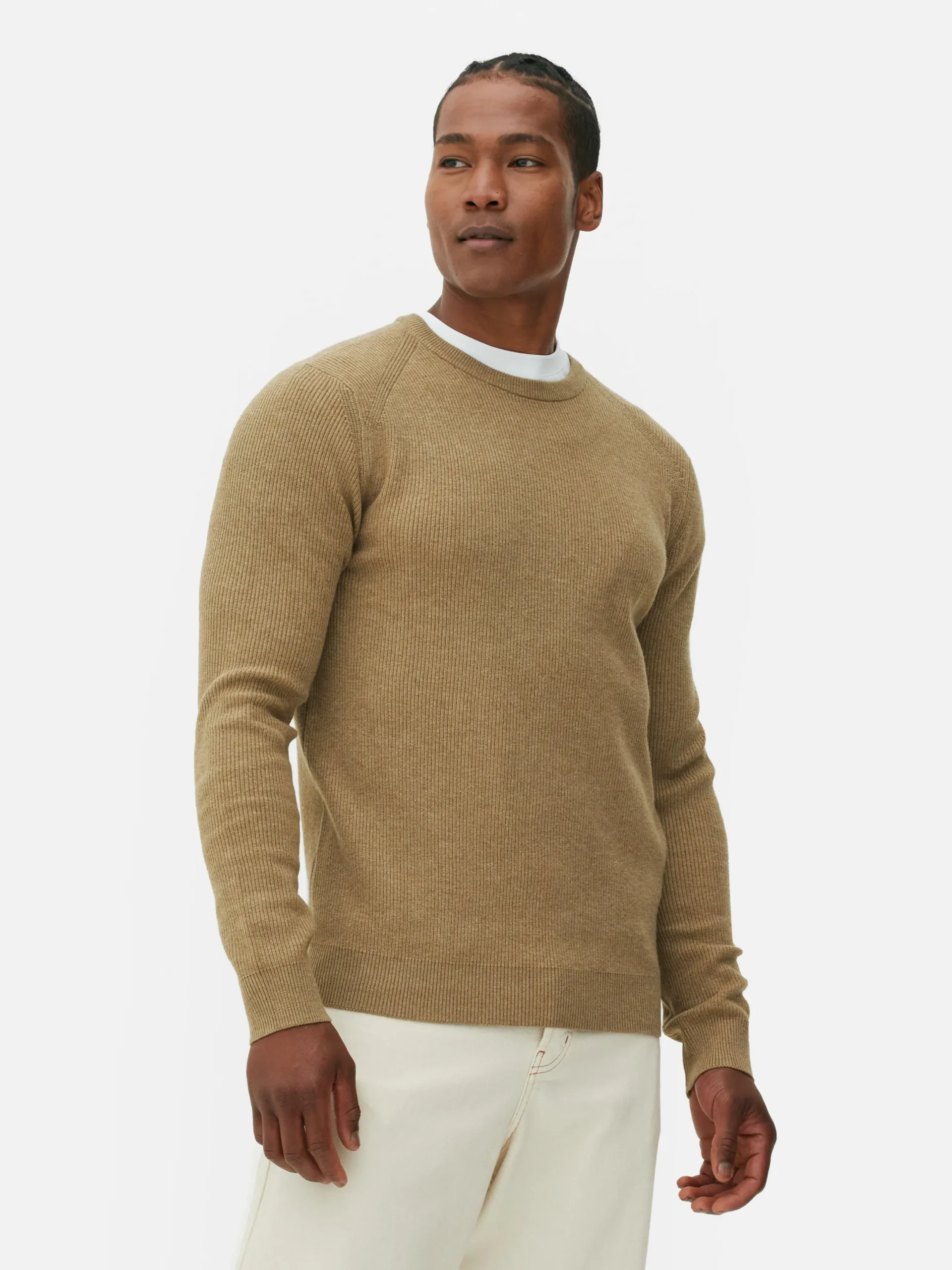 Pulls Et Gilets|Primark Pull Côtelé à Col Ras-du-cou Taupe