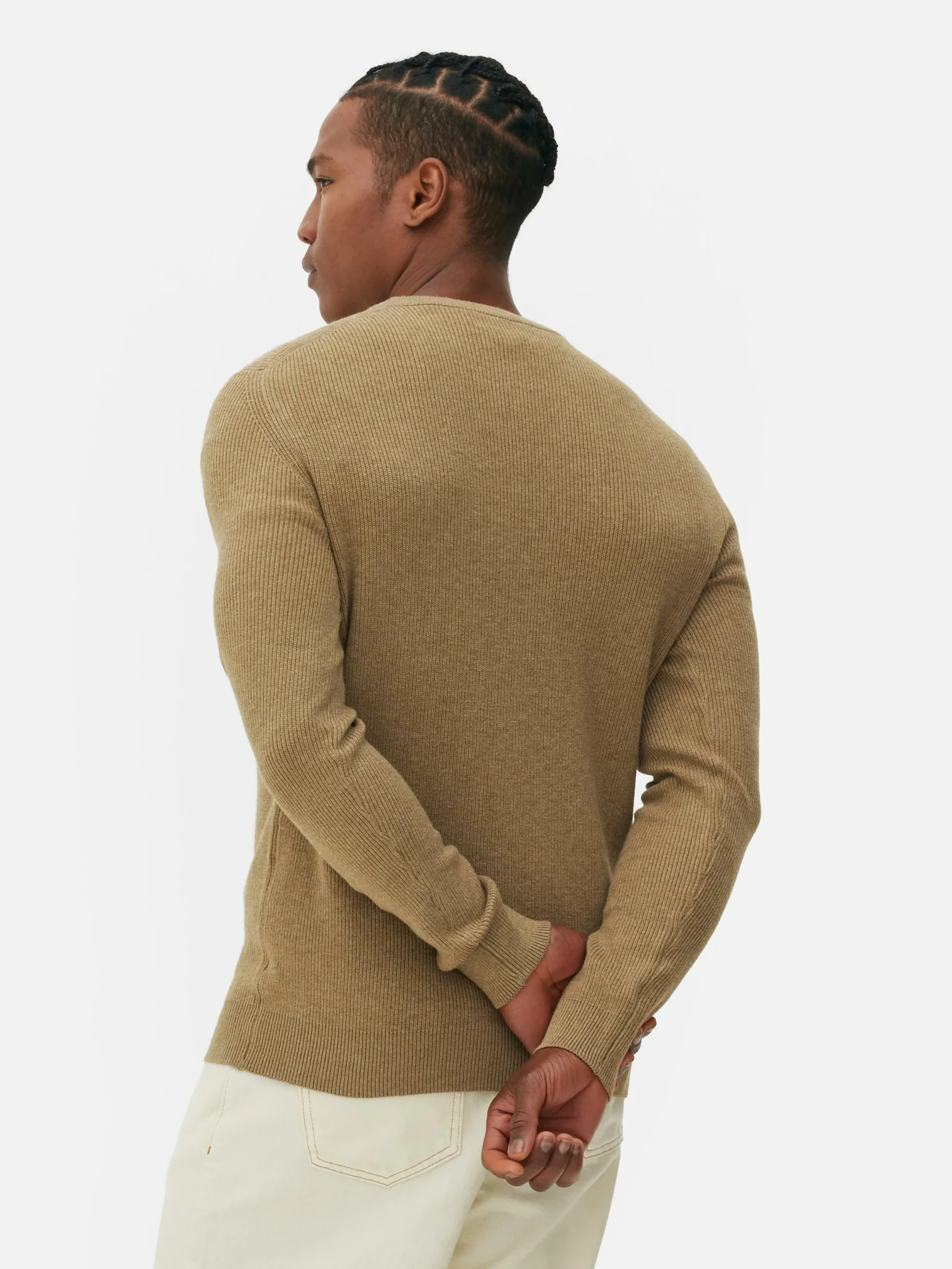 Pulls Et Gilets|Primark Pull Côtelé à Col Ras-du-cou Taupe