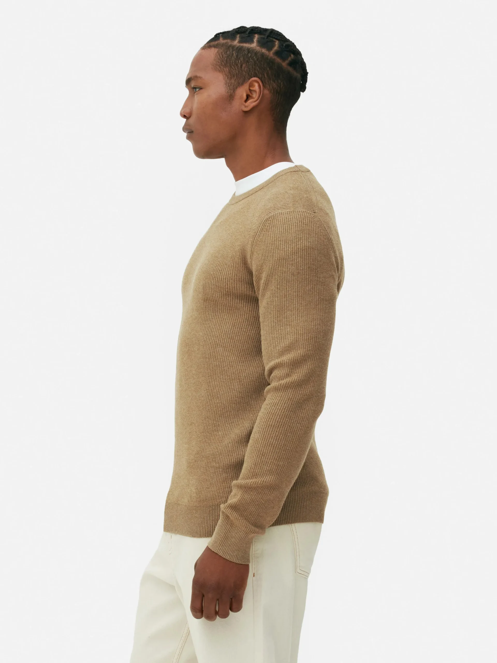 Pulls Et Gilets|Primark Pull Côtelé à Col Ras-du-cou Taupe