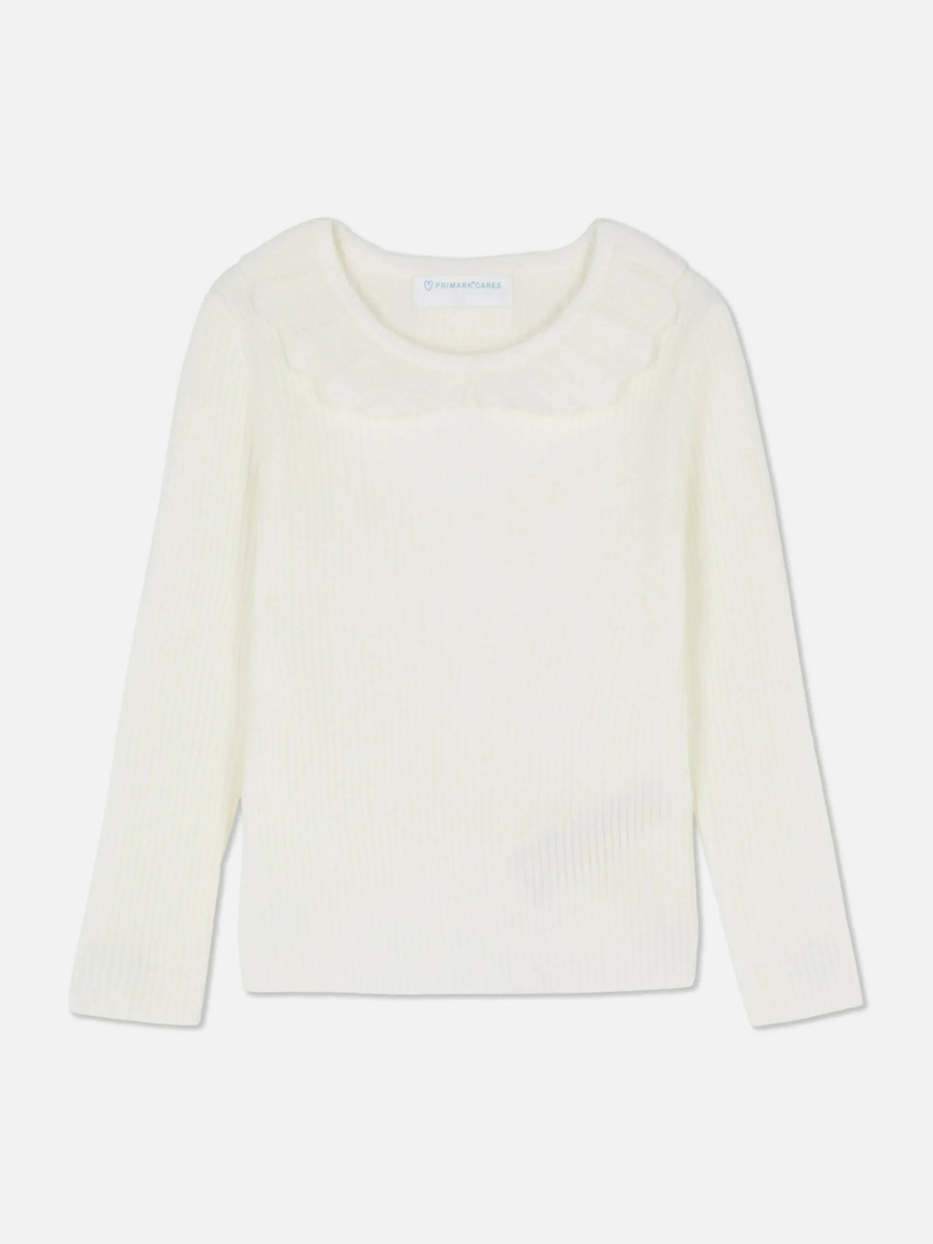 Pulls Et Gilets|Primark Pull Côtelé Avec Col à Volants Écru