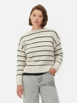 Pulls Et Gilets|Primark Pull Droit à Rayures Beige