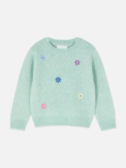 Pulls Et Gilets|Primark Pull En Maille à Fleurs Brodées Vert