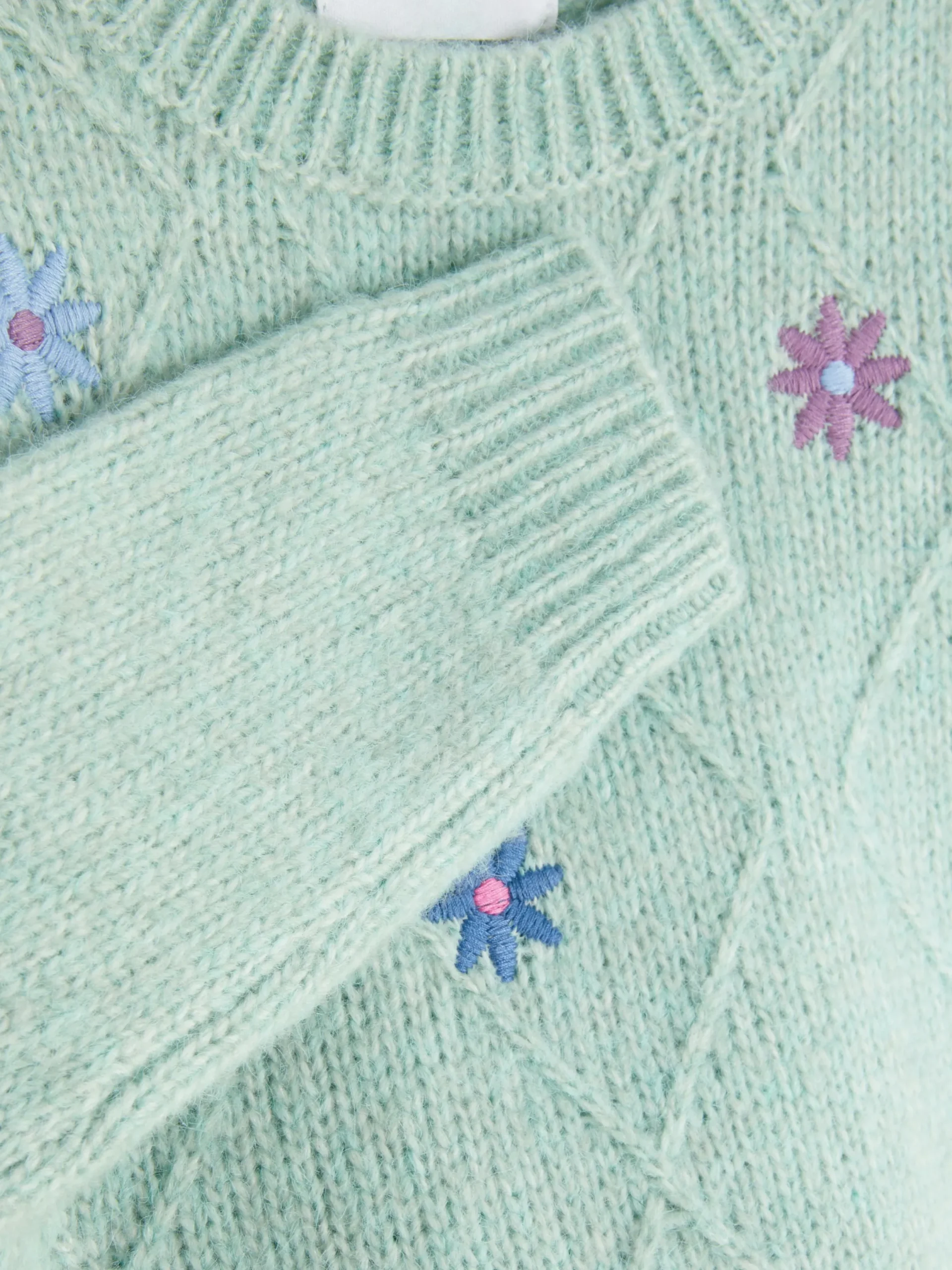 Pulls Et Gilets|Primark Pull En Maille à Fleurs Brodées Vert