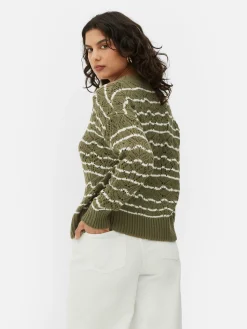 Pulls Et Gilets|Primark Pull En Maille Ajourée à Col Ras-du-cou Kaki
