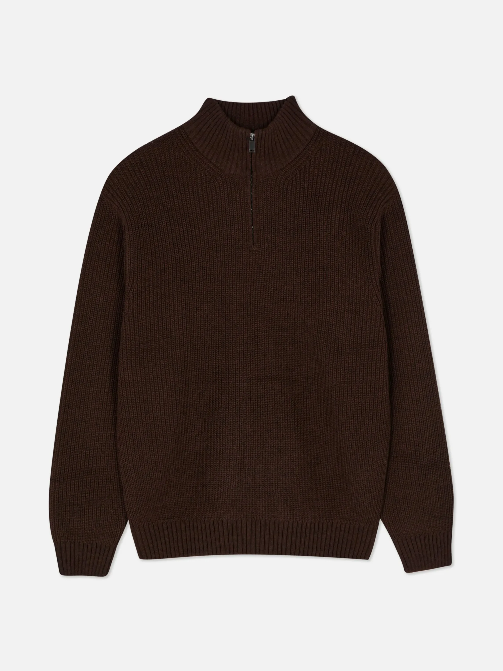 Pulls Et Gilets|Primark Pull En Maille Côtelée à Col Zippé Marron