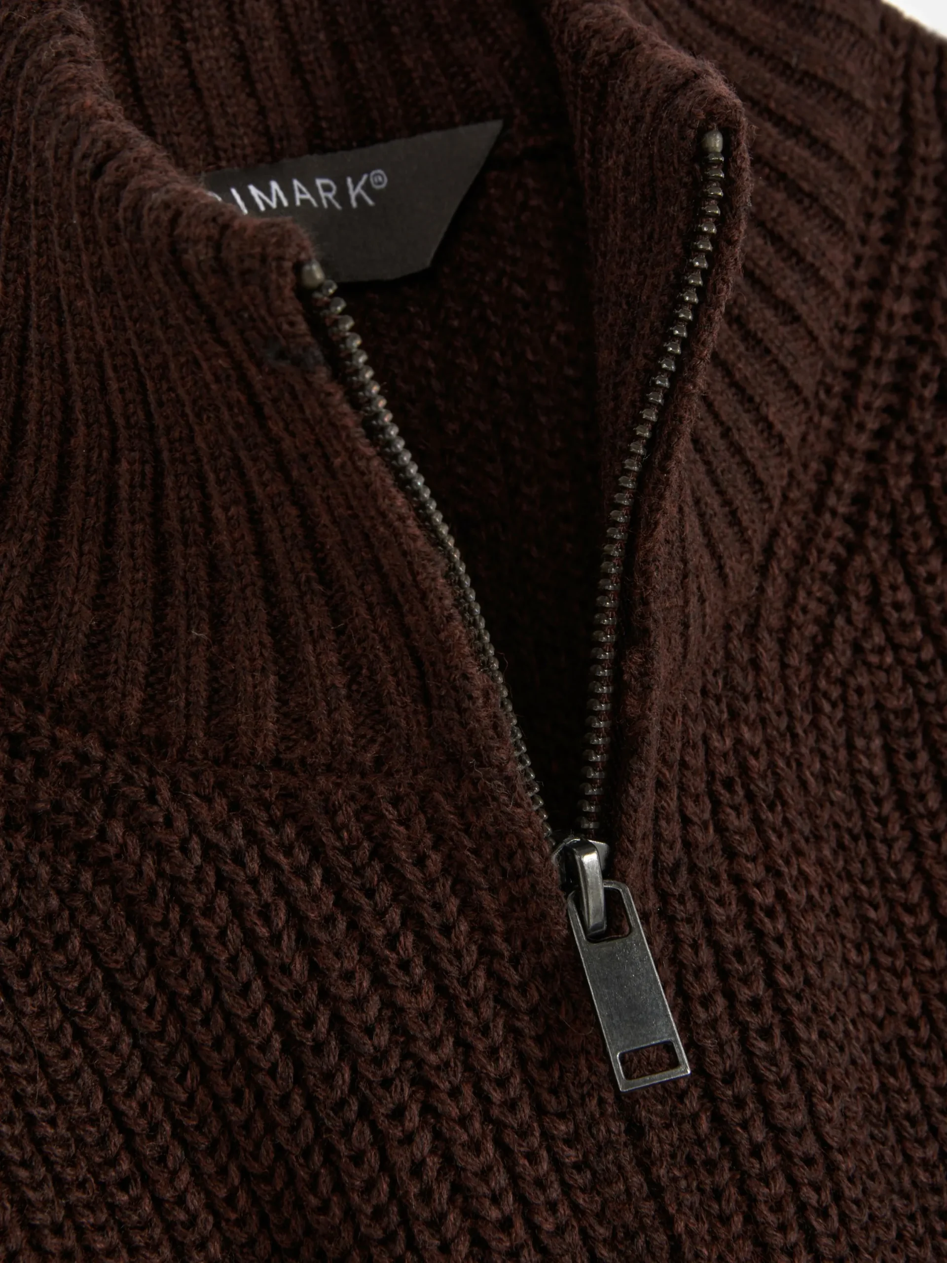Pulls Et Gilets|Primark Pull En Maille Côtelée à Col Zippé Marron