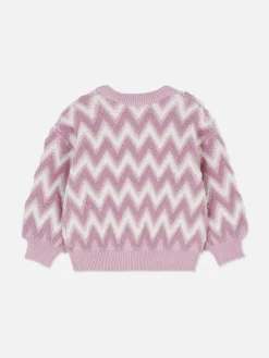 Pulls Et Gilets|Primark Pull En Maille Duveteuse à Motif Zigzag Rose