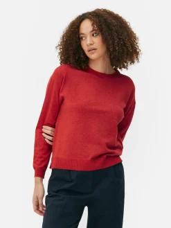 Pulls Et Gilets|Primark Pull En Maille Fine à Col Ras-du-cou Rouge