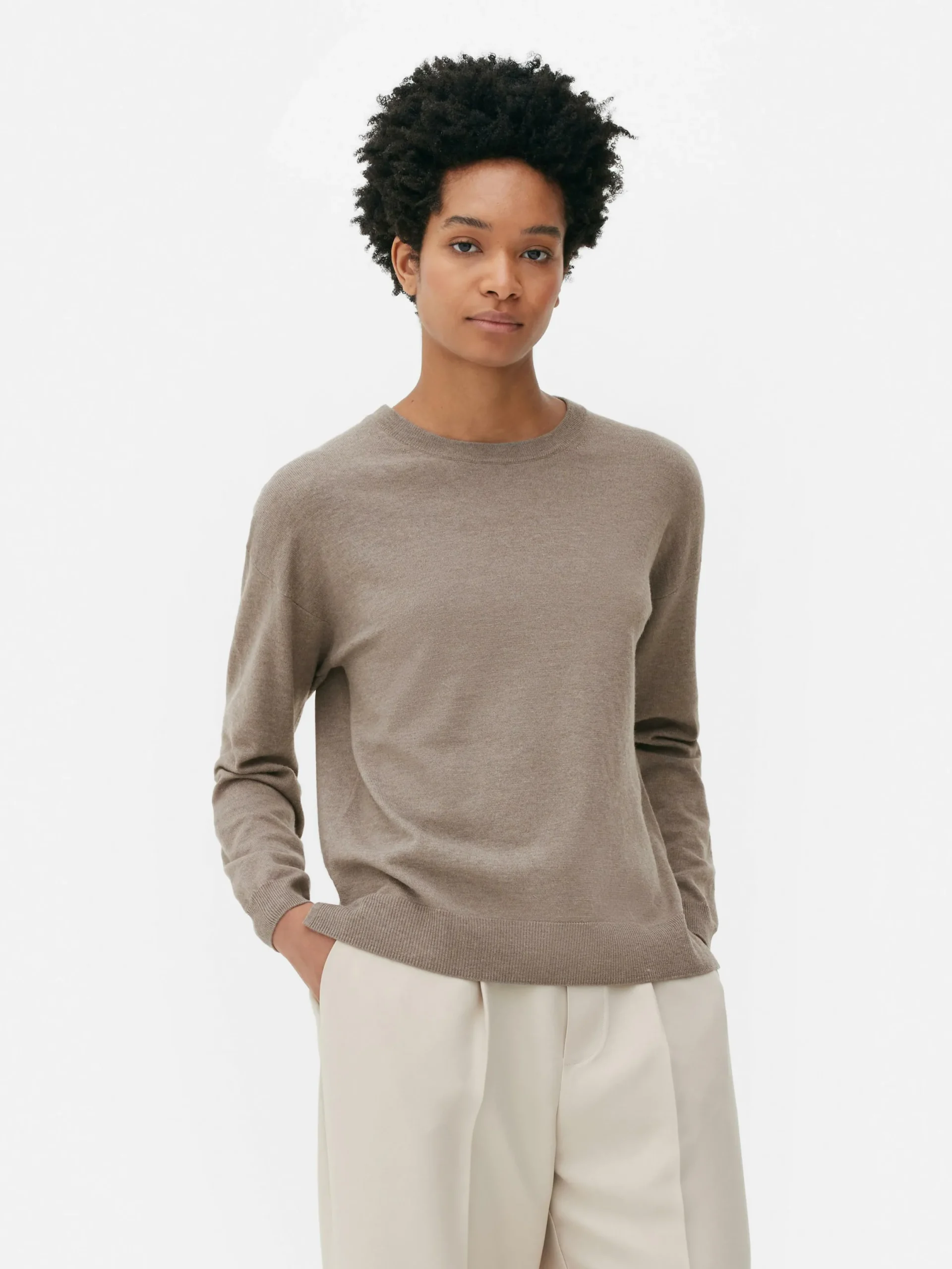 Pulls Et Gilets|Primark Pull En Maille Fine à Col Ras-du-cou Taupe
