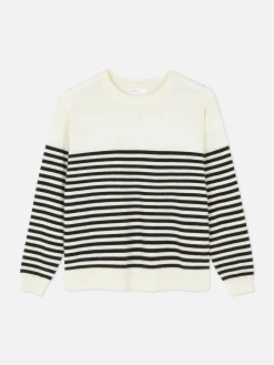 Pulls Et Gilets|Primark Pull En Maille Fine à Col Ras-du-cou Blanc/Noir
