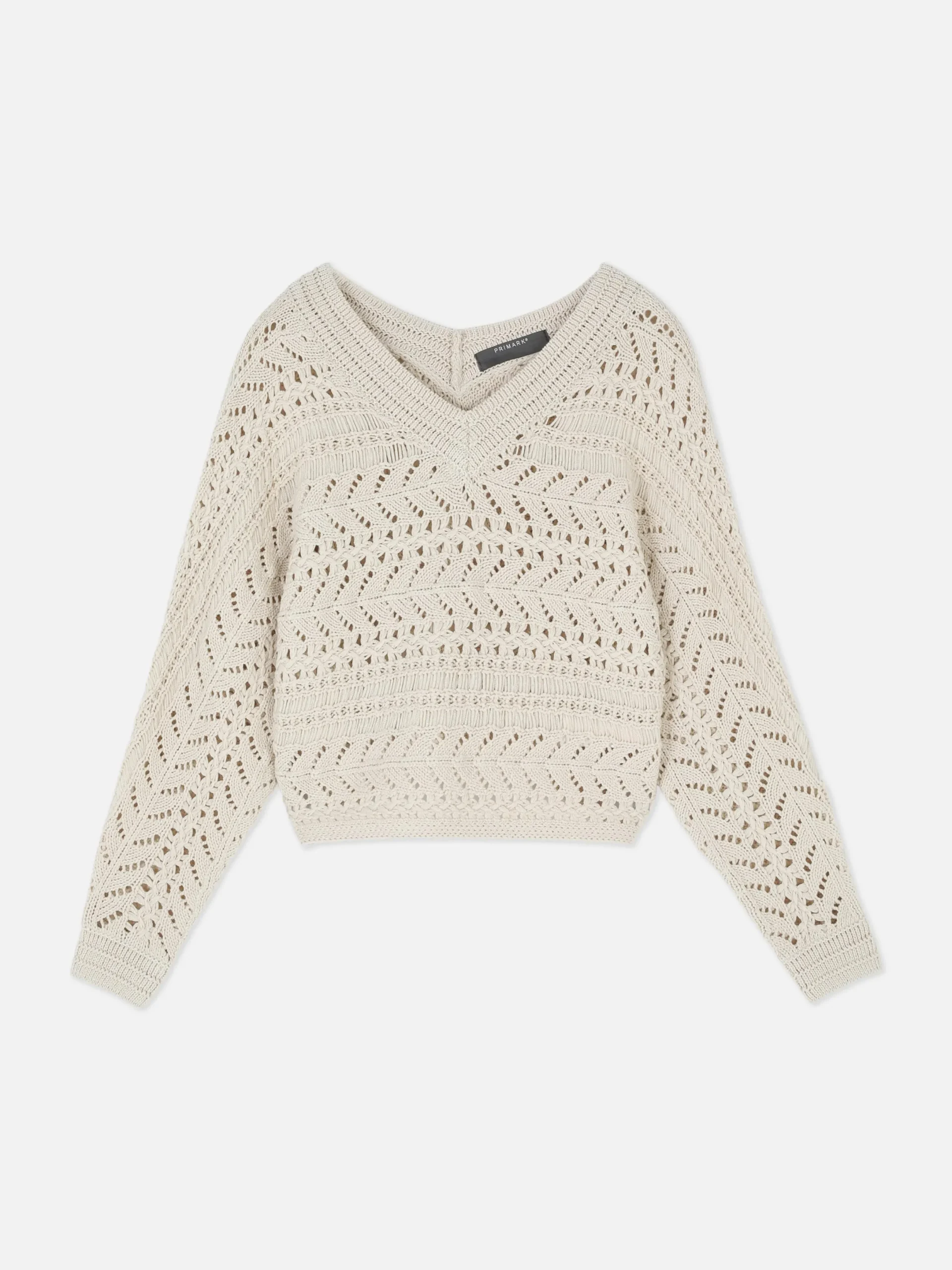 Pulls Et Gilets|Primark Pull En Maille Pointelle à Col En V Beige