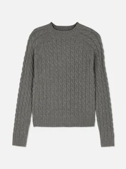 Pulls Et Gilets|Primark Pull En Maille Torsadée à Col Montant Gris foncé