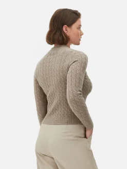 Pulls Et Gilets|Primark Pull En Maille Torsadée à Col Montant Marron