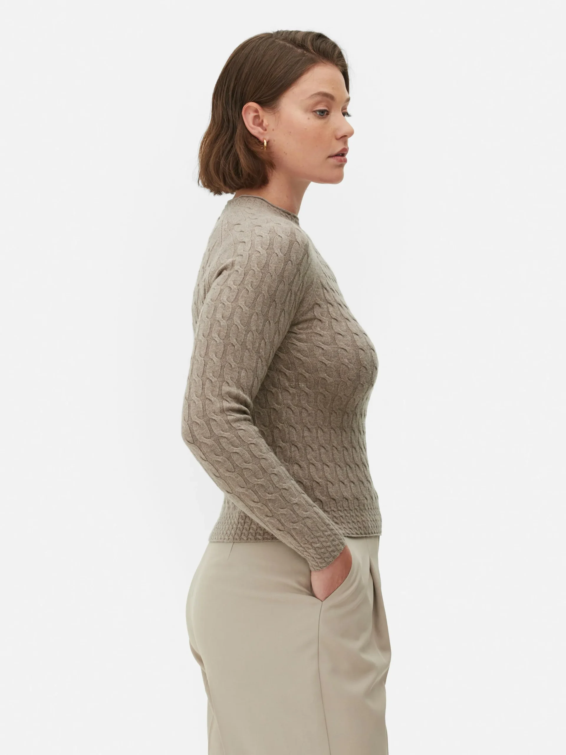 Pulls Et Gilets|Primark Pull En Maille Torsadée à Col Montant Marron