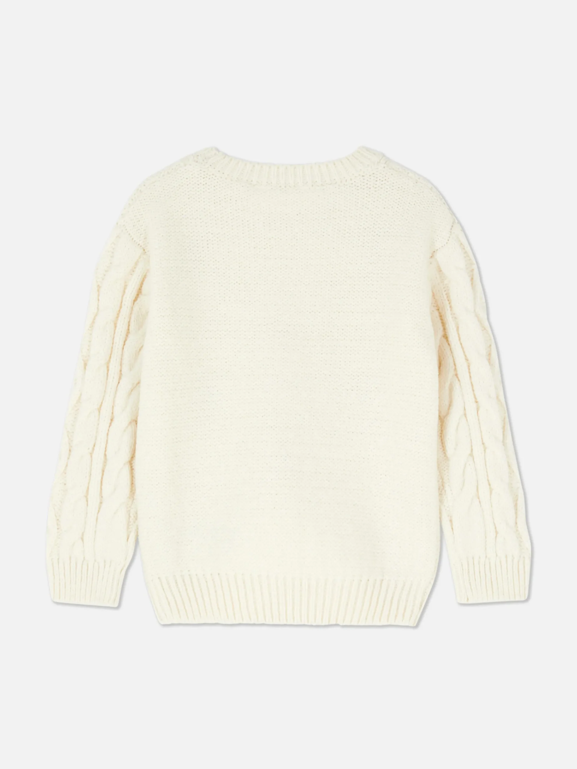 Pulls Et Gilets|Primark Pull En Maille Torsadée à Fleurs Brodées Crème
