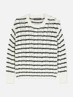 Pulls Et Gilets|Primark Pull En Maille Torsadée à Rayures Blanc/Noir