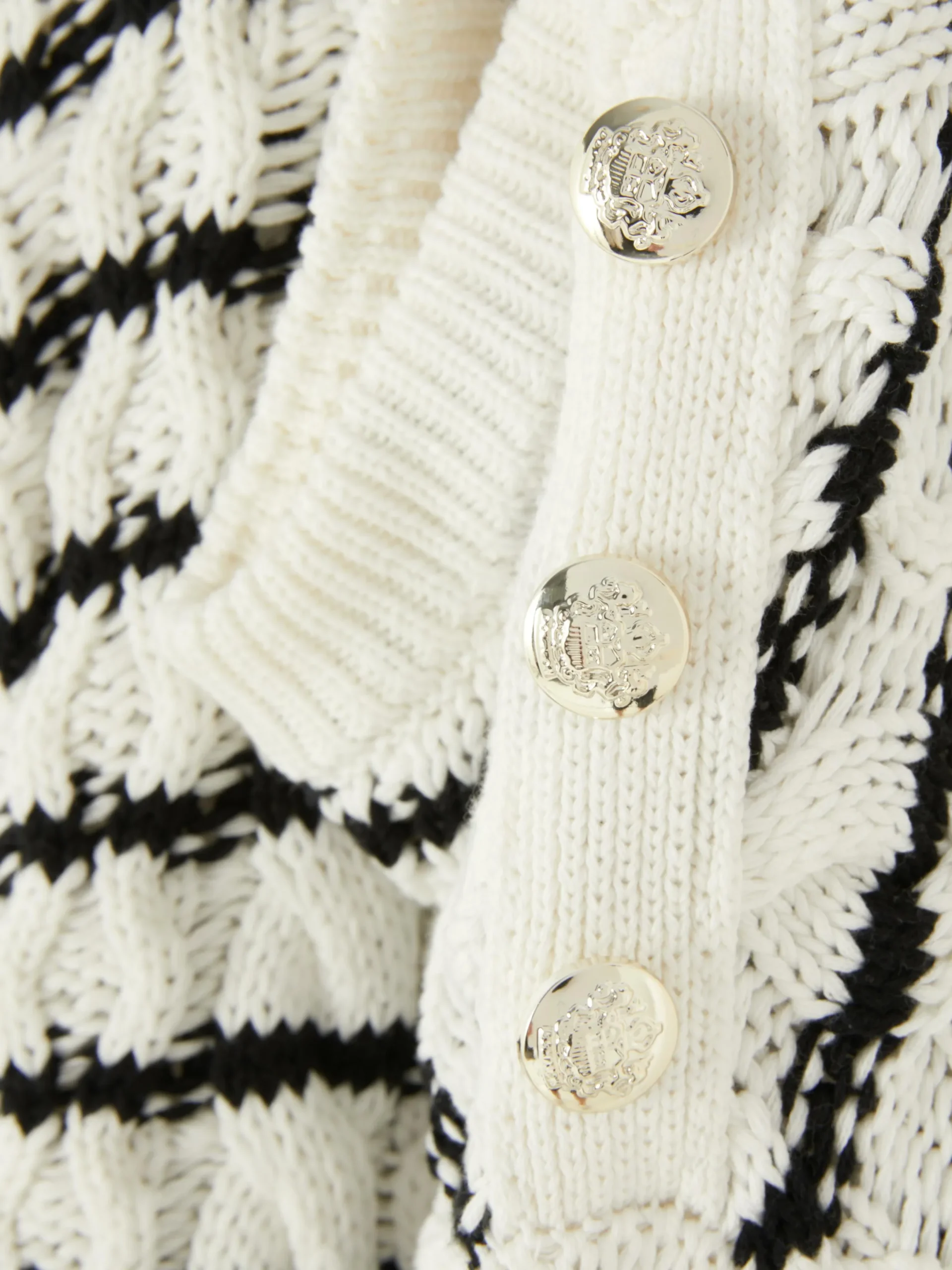 Pulls Et Gilets|Primark Pull En Maille Torsadée à Rayures Blanc/Noir
