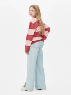 Pulls Et Gilets|Primark Pull En Maille Torsadée à Rayures Rose foncé