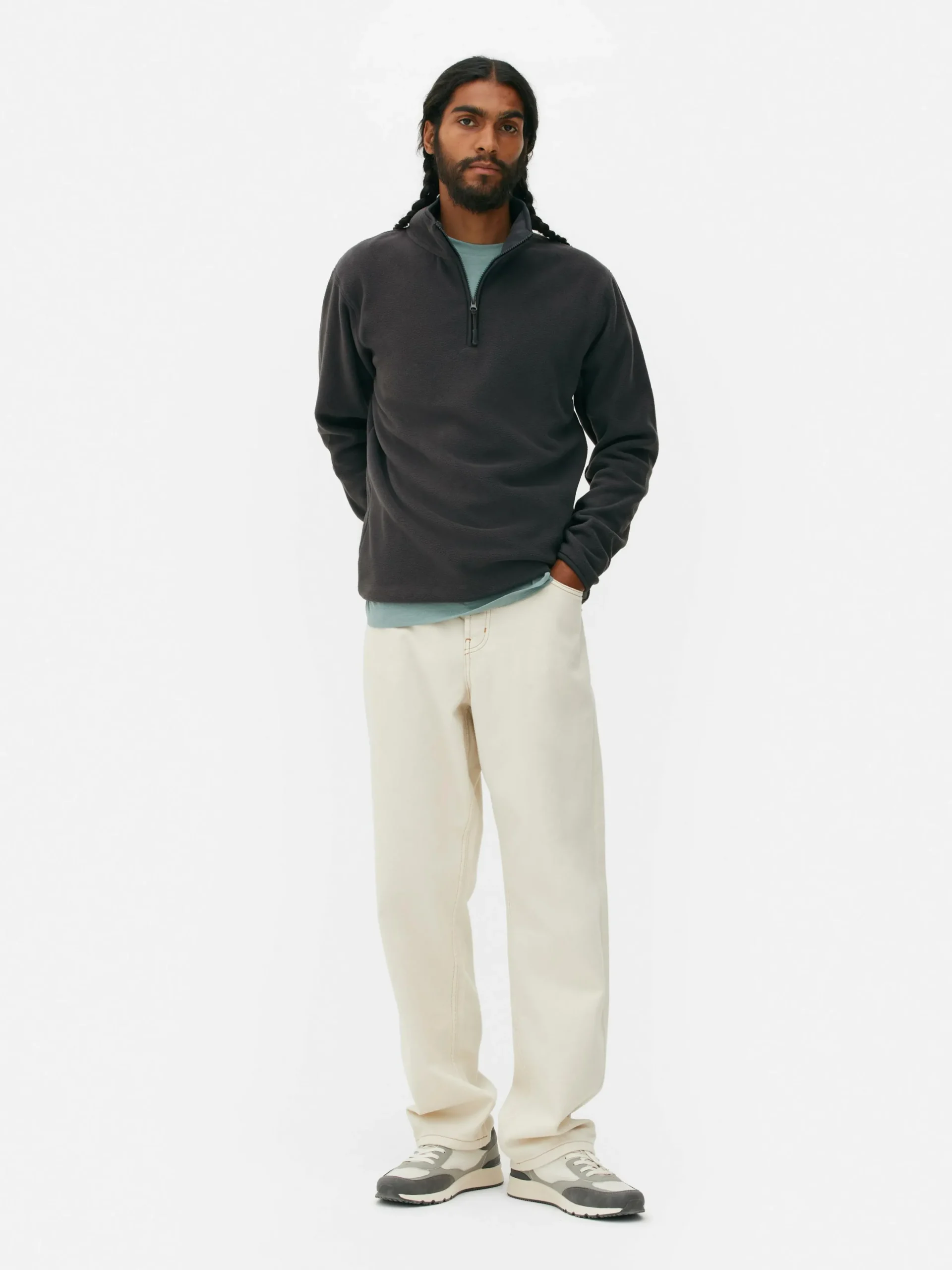 Pulls Et Gilets|Sweats À Capuche Et Sweat-Shirts|Primark Pull En Molleton à Col Zippé Anthracite