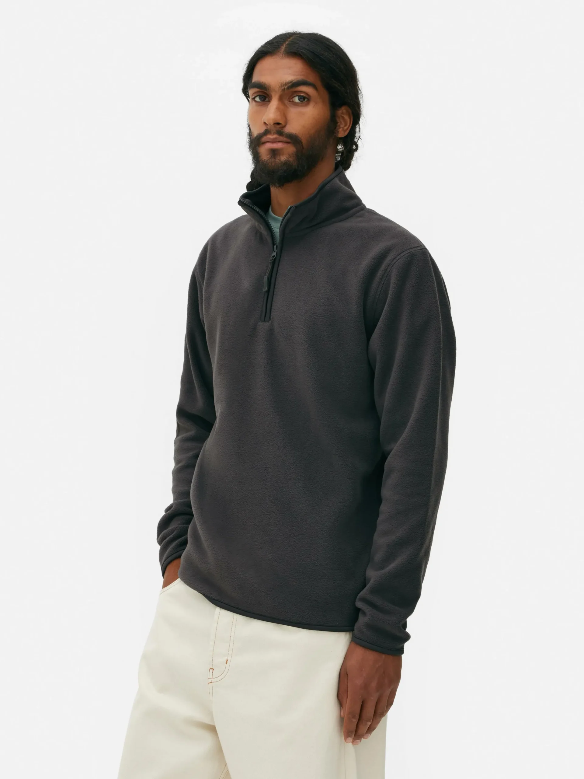 Pulls Et Gilets|Sweats À Capuche Et Sweat-Shirts|Primark Pull En Molleton à Col Zippé Anthracite