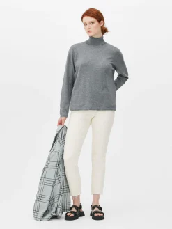 Pulls Et Gilets|Primark Pull Fine Maille à Col Roulé Gris chiné