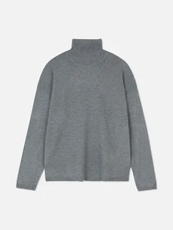 Pulls Et Gilets|Primark Pull Fine Maille à Col Roulé Gris chiné