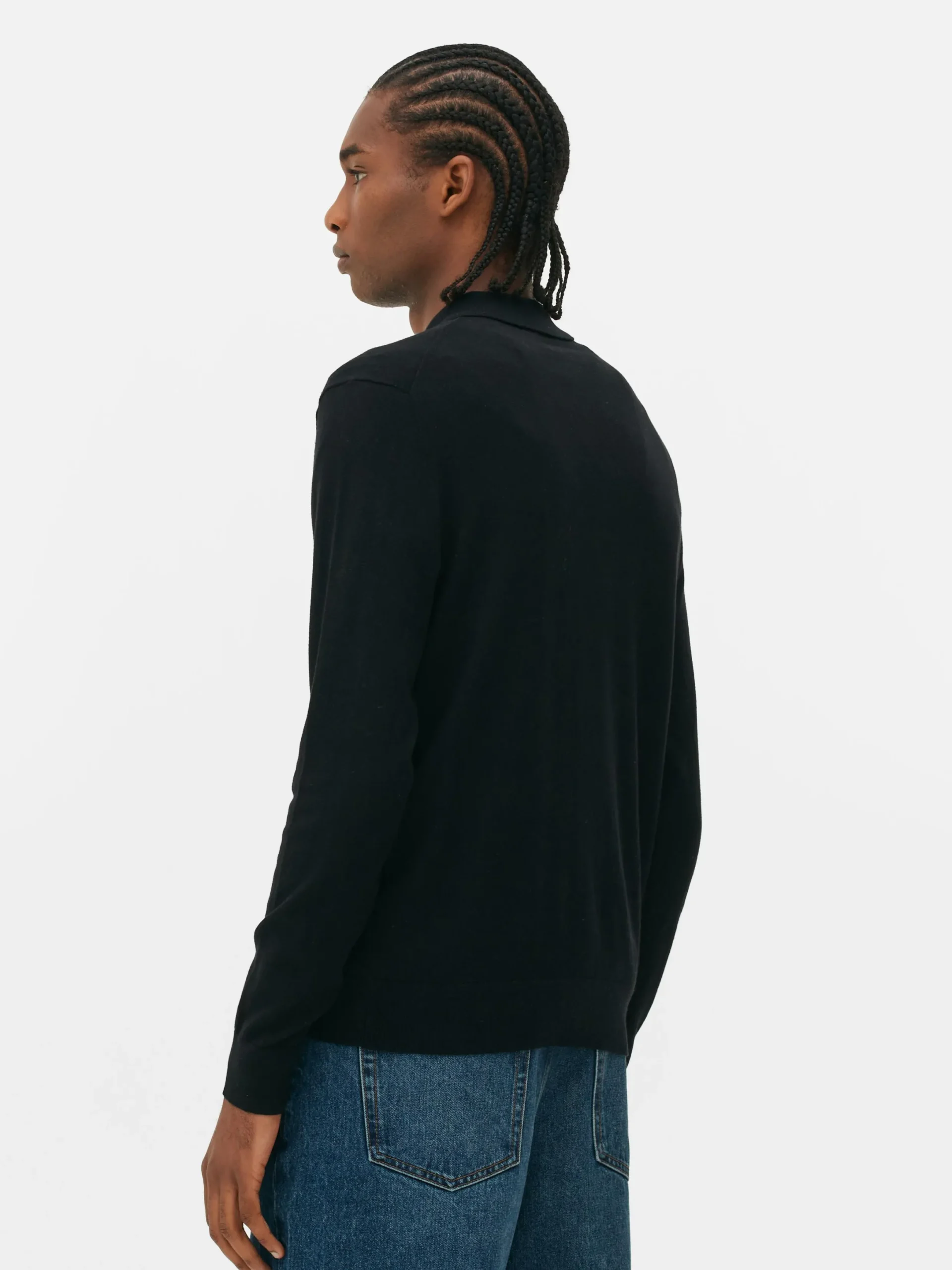 Pulls Et Gilets|Primark Pull Polo à Manches Longues Noir