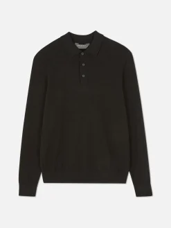 Pulls Et Gilets|Primark Pull Polo à Manches Longues Noir
