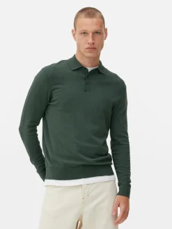 Pulls Et Gilets|Primark Pull Polo à Manches Longues Vert