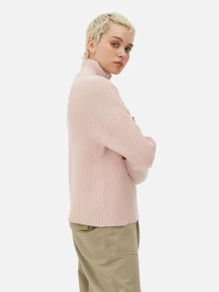 Pulls Et Gilets|Primark Pull Tricoté à Encolure Zippée Rose poudré