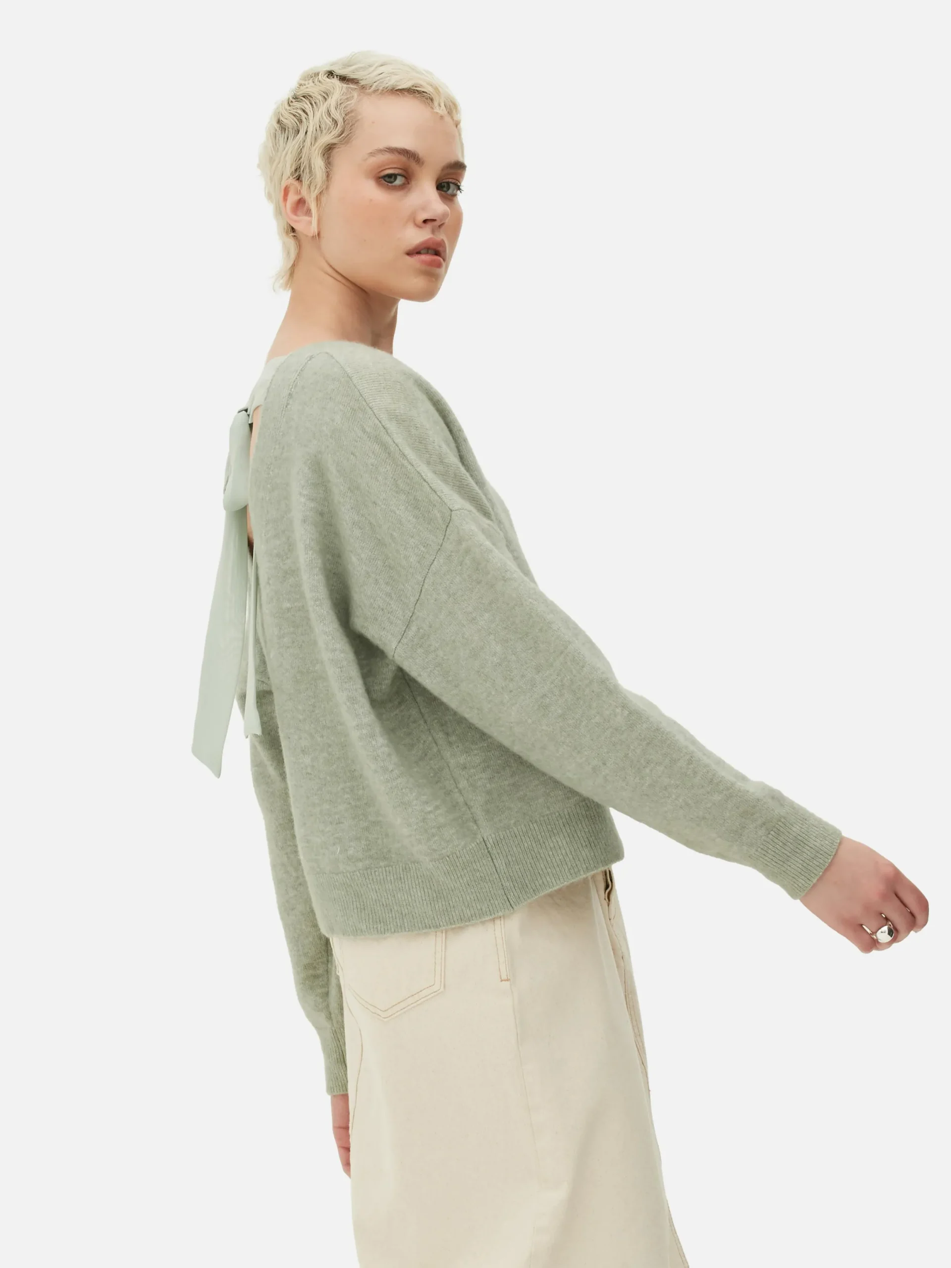 Pulls Et Gilets|Primark Pull Tricoté Avec Nœud Dans Le Dos Vert