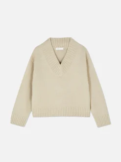 Pulls Et Gilets|Primark Pull Tricoté épais à Col En V Écru