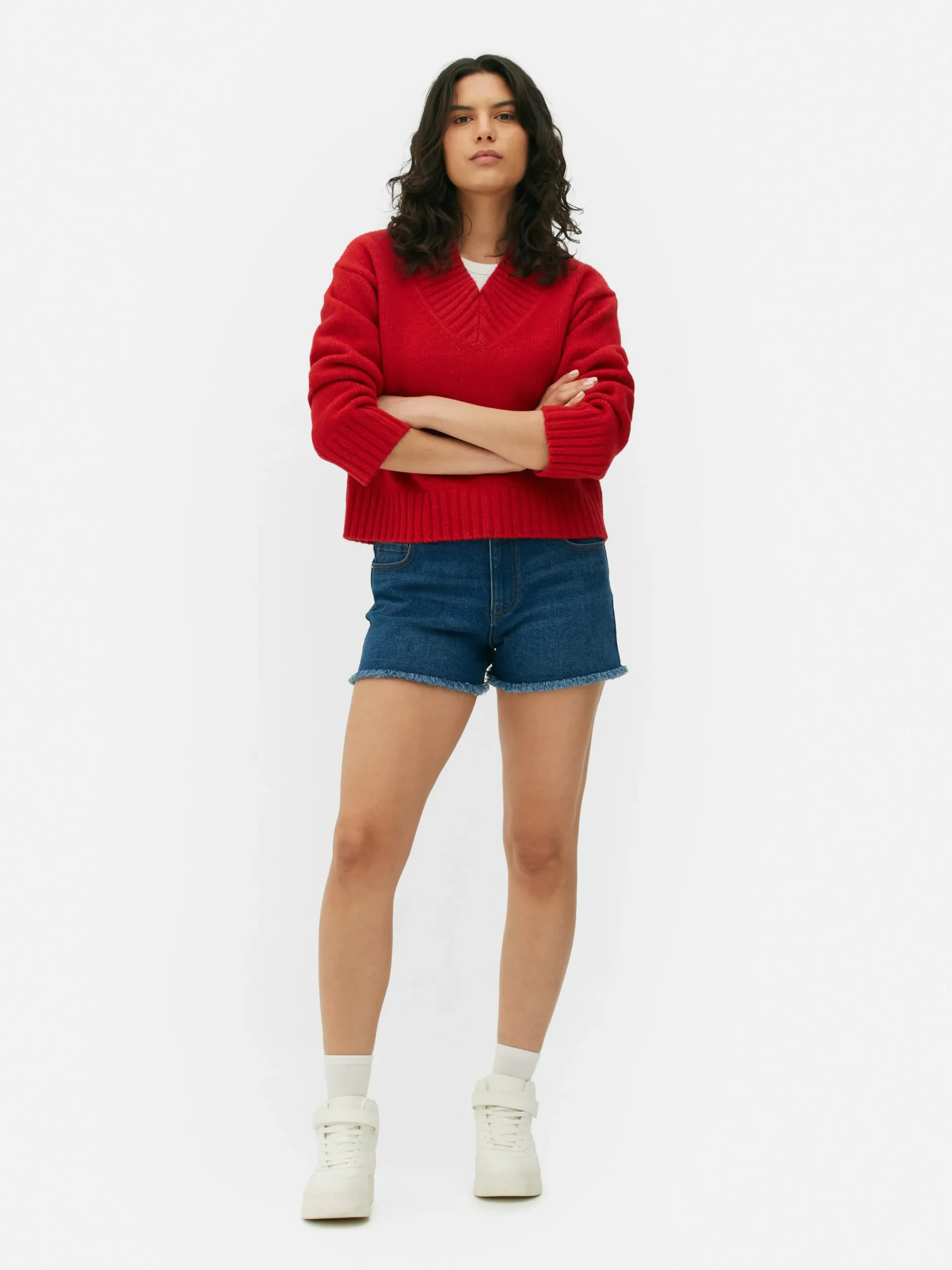 Pulls Et Gilets|Primark Pull Tricoté épais à Col En V Rouge
