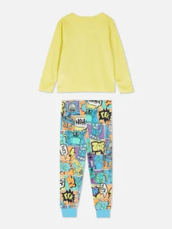 Pyjamas Et Vêtements De Nuit|Primark Pyjama à Imprimé Robot Citron vert