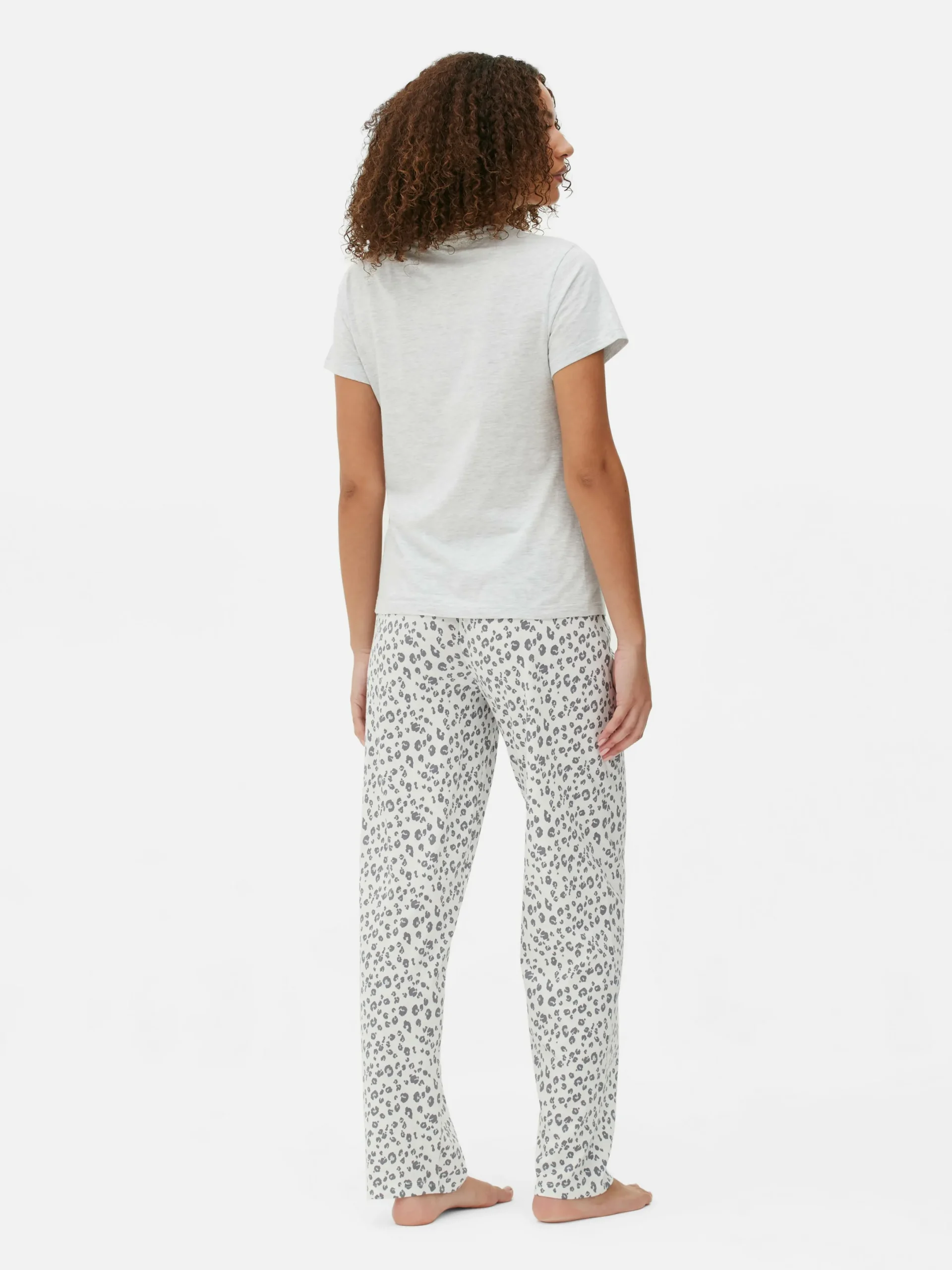 Ensembles Pyjamas|Primark Pyjama à Manches Courtes Graphique En Jersey Gris chiné