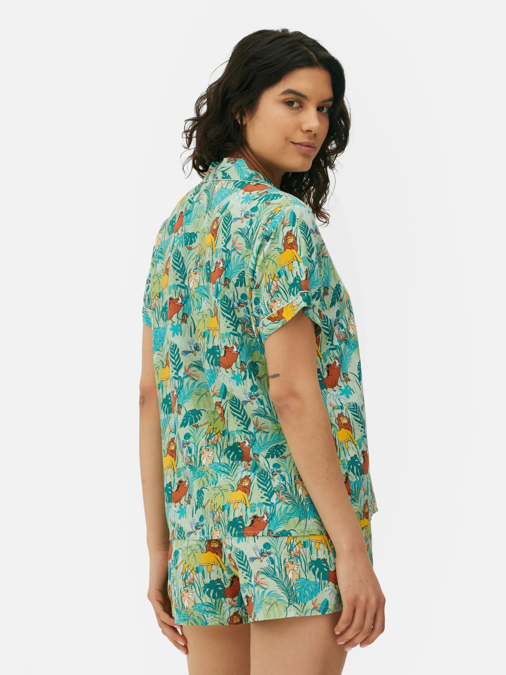 Ensembles Pyjamas|Primark Pyjama à Manches Courtes Tissé Disney Le Roi Lion Vert