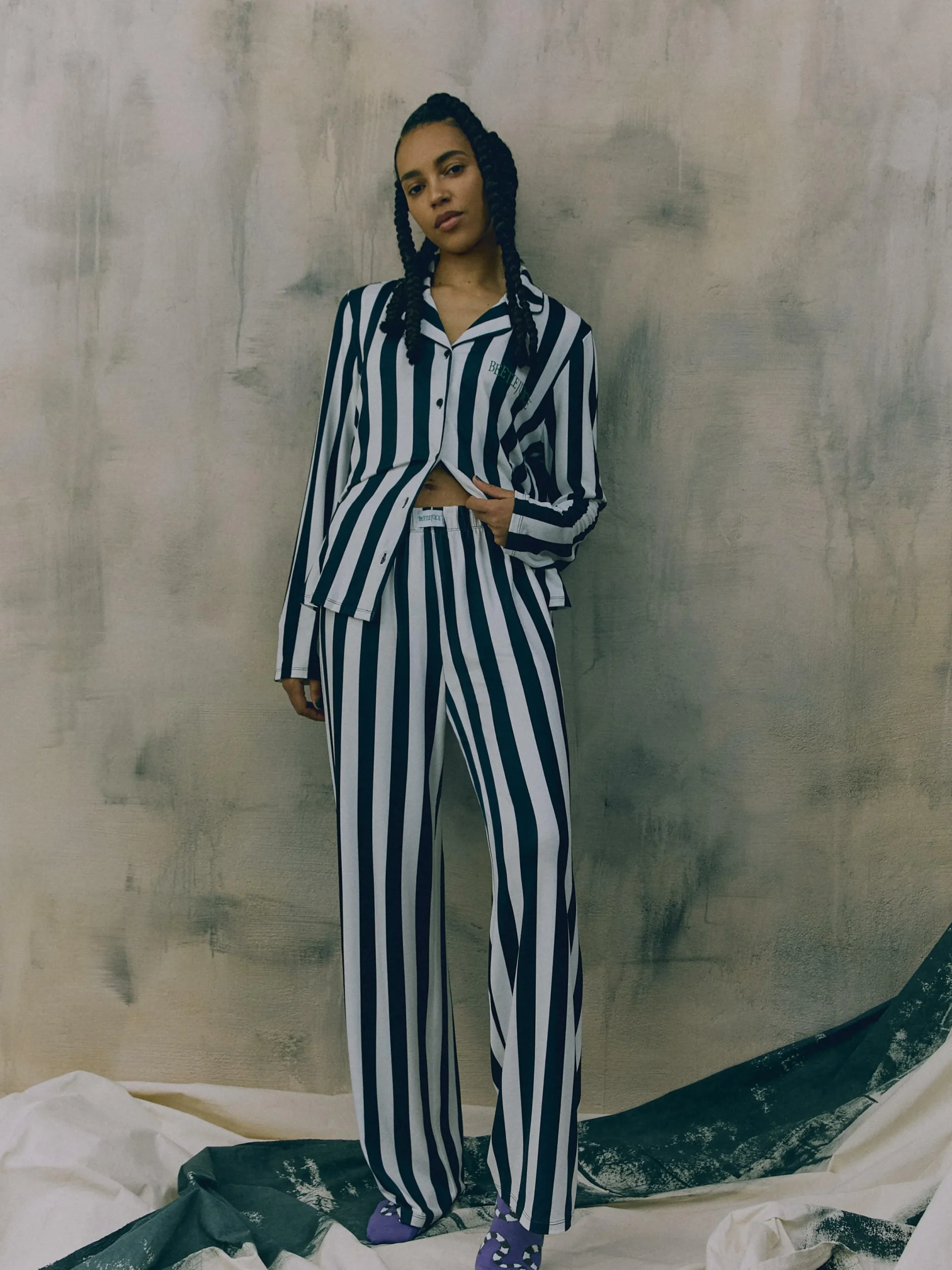 Beetlejuice|Tout Halloween|Primark Pyjama à Rayures Beetlejuice Noir/Blanc