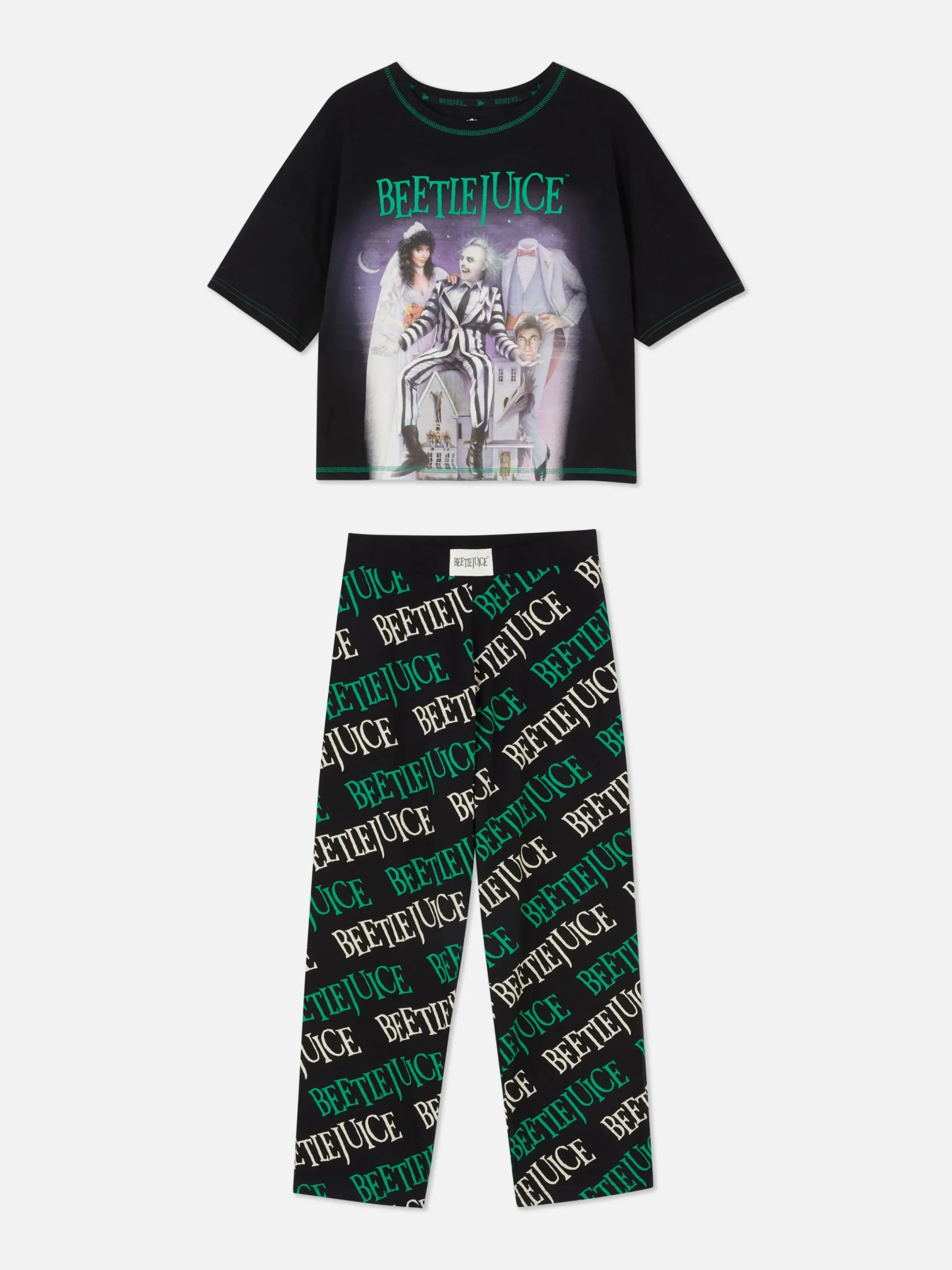 Beetlejuice|Tout Halloween|Primark Pyjama Avec Logo Beetlejuice Noir