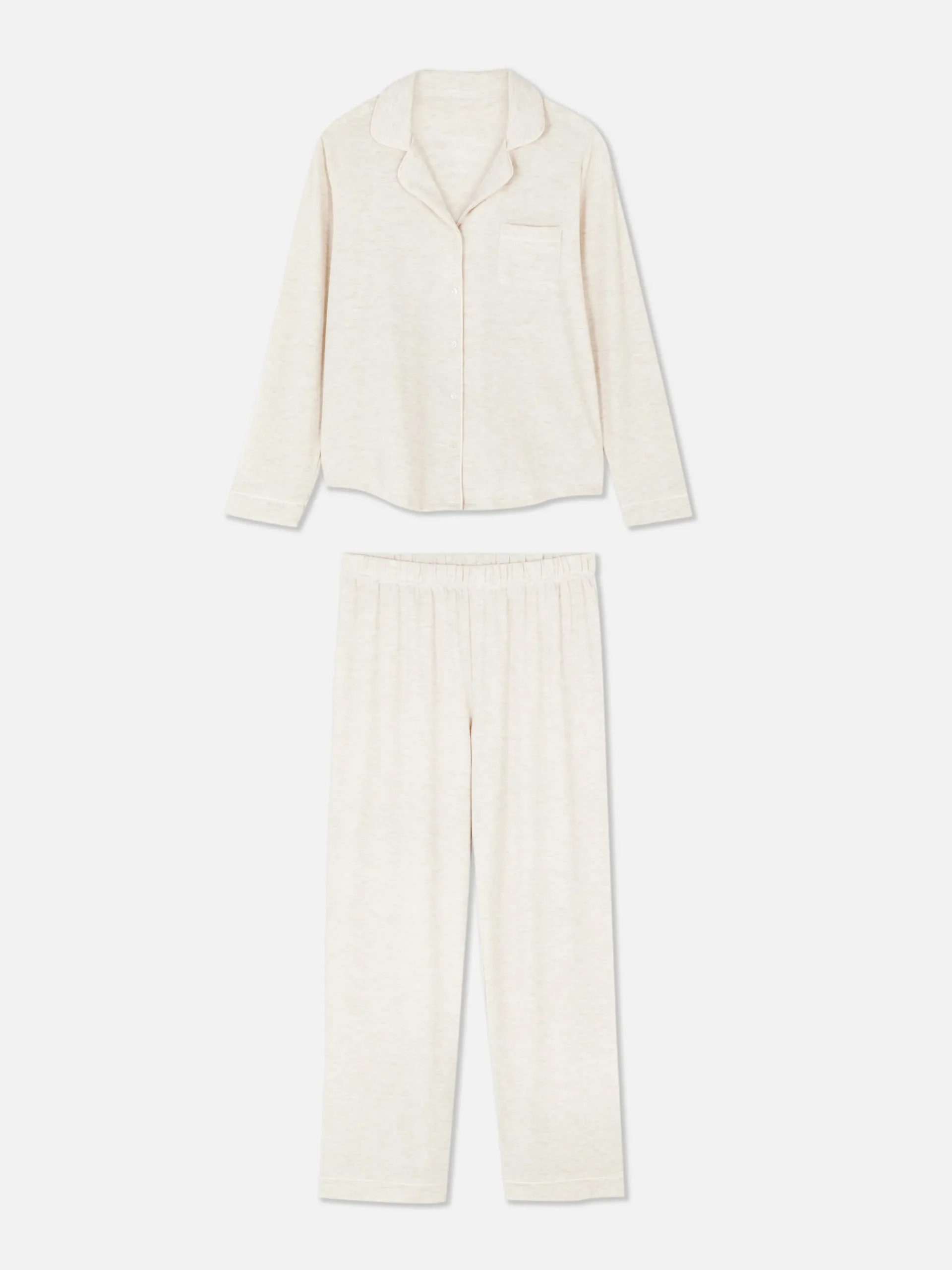 Ensembles Pyjamas|Primark Pyjama Boyfriend En Jersey Écru