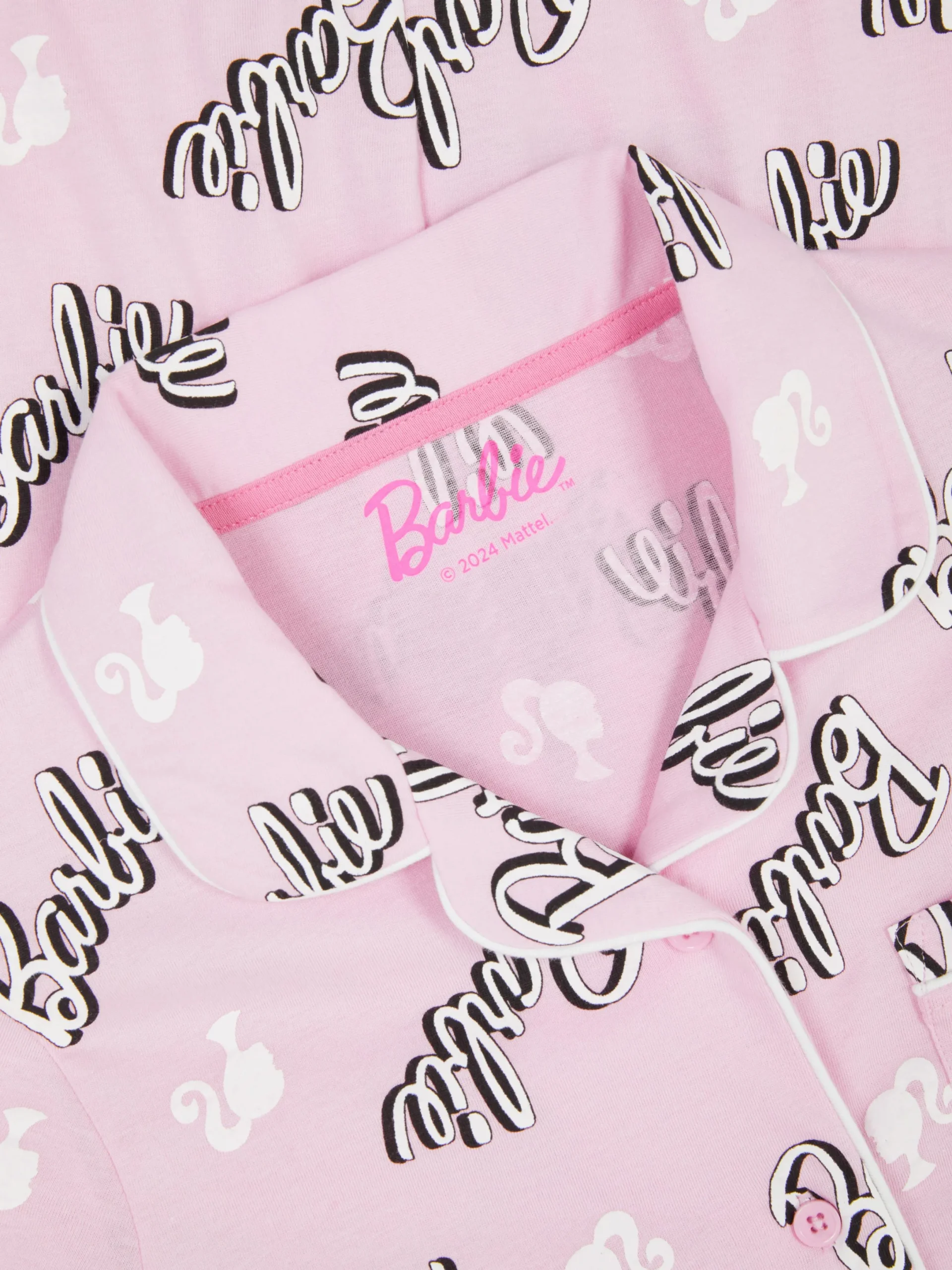 Pyjamas Et Vêtements De Nuit|Primark Pyjama Chemise à Manches Longues Barbie Rose